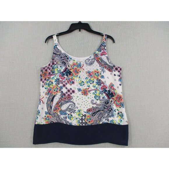 Chicos Paisley Floral Tank Top Blouse Sleeveless Printed Stretch Size 1 - Picture 15 of 16